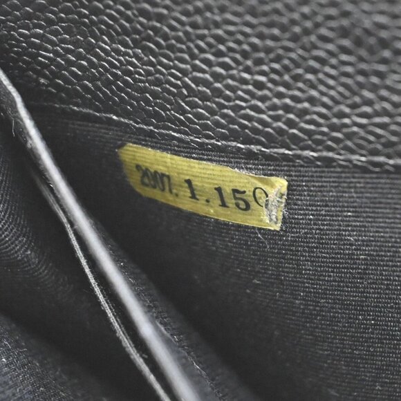 CHANEL CC Logo Zipper Long Bifold Wallet Grained Calfskin Leather Black - Picture 8 of 16